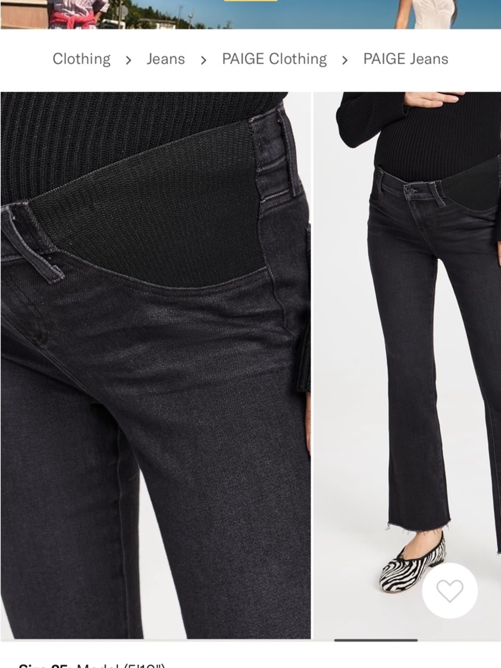 PAIGE Claudine Maternity Jeans with Raw Hem - Picture 5 of 5